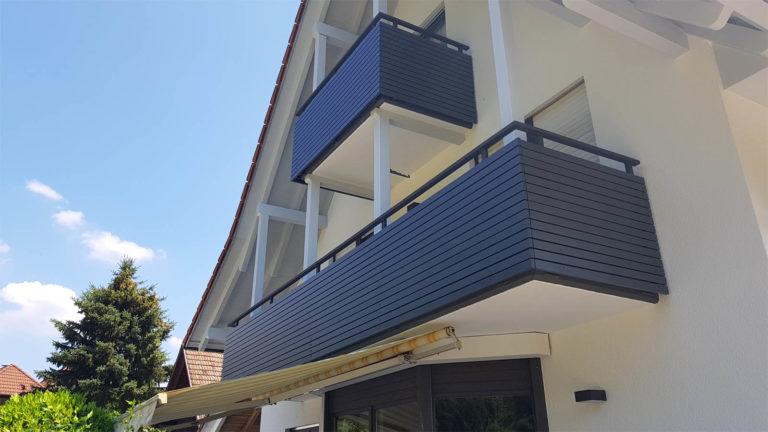 Balkongeländer modern Anthrazit » Einfaches Selbstbausystem